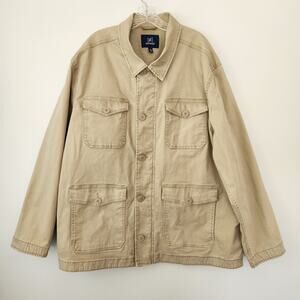 George Chore Jacket Mens 3XL Beige Utility Barn Workwear Cargo Heritage Outdoors